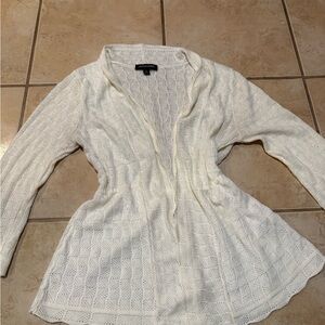Notations White Open-Front Cardigan Sweater